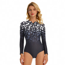 Load image into Gallery viewer, WAIOLA One Piece Colorblock Mesh Long Sleeves Monokini Swimwear - Bali Lumbung