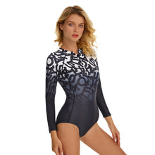Load image into Gallery viewer, WAIOLA One Piece Colorblock Mesh Long Sleeves Monokini Swimwear - Bali Lumbung
