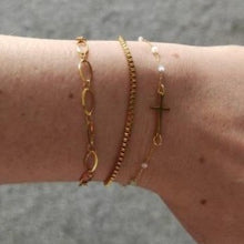 Cargar imagen en el visor de la galería, NOEL Stainless Steel Colorful Beads Cross Three Chain Bracelets