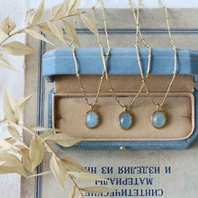 Laden Sie das Bild in den Galerie-Viewer, LILA Stainless Steel Crystal Natural Stone Oval Pendant Bead Chain Necklace - Bali Lumbung