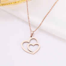 Load image into Gallery viewer, TITIA Double Heart Hollow Pendant Necklaces - Bali Lumbung