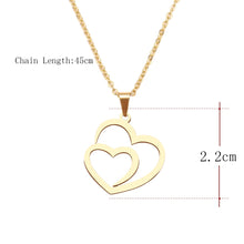 Load image into Gallery viewer, TITIA Double Heart Hollow Pendant Necklaces - Bali Lumbung