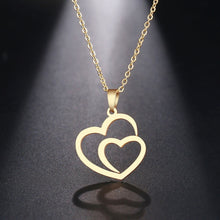 Load image into Gallery viewer, TITIA Double Heart Hollow Pendant Necklaces - Bali Lumbung