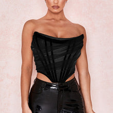 Indlæs billede til gallerivisning ADRIENNE Mesh Backless Bustier Corset Crop Tops