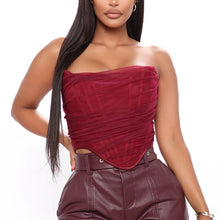 Indlæs billede til gallerivisning ADRIENNE Mesh Backless Bustier Corset Crop Tops