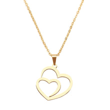 Load image into Gallery viewer, TITIA Double Heart Hollow Pendant Necklaces - Bali Lumbung