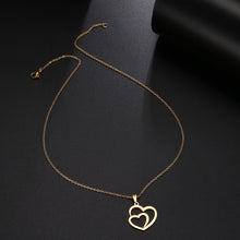 Load image into Gallery viewer, TITIA Double Heart Hollow Pendant Necklaces - Bali Lumbung