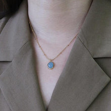 Laden Sie das Bild in den Galerie-Viewer, LILA Stainless Steel Crystal Natural Stone Oval Pendant Bead Chain Necklace - Bali Lumbung