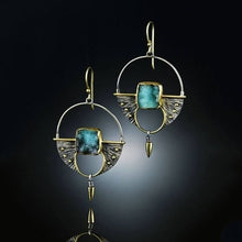 Laden Sie das Bild in den Galerie-Viewer, DORIE Vintage Boho Round Silver Drop Earrings