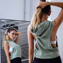 Afbeelding in Gallery-weergave laden, DIO Sports Top Hooded Sleeveless Fitness or Yoga Tank Activewear - Bali Lumbung