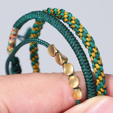 Cargar imagen en el visor de la galería, GARMA Tibetan Buddhist Style Braided Lucky Rope Handmade Copper Beads Bracelets