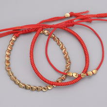 Cargar imagen en el visor de la galería, GARMA Tibetan Buddhist Style Braided Lucky Rope Handmade Copper Beads Bracelets