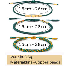 Cargar imagen en el visor de la galería, GARMA Tibetan Buddhist Style Braided Lucky Rope Handmade Copper Beads Bracelets