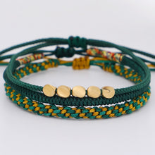 Cargar imagen en el visor de la galería, GARMA Tibetan Buddhist Style Braided Lucky Rope Handmade Copper Beads Bracelets