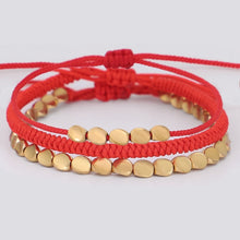 Cargar imagen en el visor de la galería, GARMA Tibetan Buddhist Style Braided Lucky Rope Handmade Copper Beads Bracelets