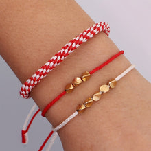 Cargar imagen en el visor de la galería, GARMA Tibetan Buddhist Style Braided Lucky Rope Handmade Copper Beads Bracelets