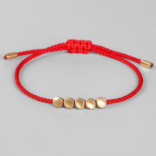 Cargar imagen en el visor de la galería, GARMA Tibetan Buddhist Style Braided Lucky Rope Handmade Copper Beads Bracelets