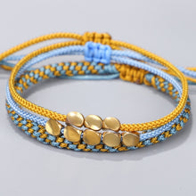 Cargar imagen en el visor de la galería, GARMA Tibetan Buddhist Style Braided Lucky Rope Handmade Copper Beads Bracelets
