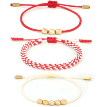 Cargar imagen en el visor de la galería, GARMA Tibetan Buddhist Style Braided Lucky Rope Handmade Copper Beads Bracelets