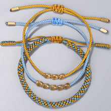 Cargar imagen en el visor de la galería, GARMA Tibetan Buddhist Style Braided Lucky Rope Handmade Copper Beads Bracelets