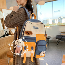 Load image into Gallery viewer, PEPPY #4 Cute Backpack Waterproof Candy Color Backpack Set with Animal Stuffed Dolls