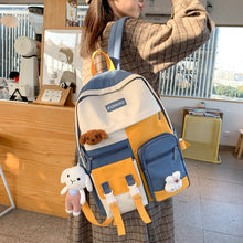 Load image into Gallery viewer, PEPPY #4 Cute Backpack Waterproof Candy Color Backpack Set with Animal Stuffed Dolls