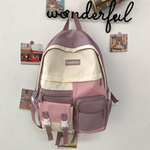 Load image into Gallery viewer, PEPPY #4 Cute Backpack Waterproof Candy Color Backpack Set with Animal Stuffed Dolls