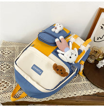 Load image into Gallery viewer, PEPPY #4 Cute Backpack Waterproof Candy Color Backpack Set with Animal Stuffed Dolls