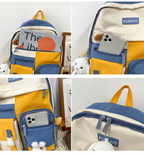 Load image into Gallery viewer, PEPPY #4 Cute Backpack Waterproof Candy Color Backpack Set with Animal Stuffed Dolls