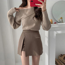 Laden Sie das Bild in den Galerie-Viewer, NOLA Side-slit Stretchy Irregular Mini Skirt Skort - Bali Lumbung
