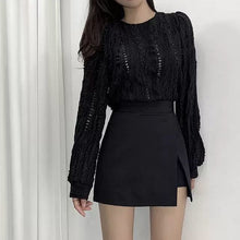 Laden Sie das Bild in den Galerie-Viewer, NOLA Side-slit Stretchy Irregular Mini Skirt Skort - Bali Lumbung