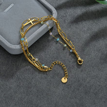 Cargar imagen en el visor de la galería, NOEL Stainless Steel Colorful Beads Cross Three Chain Bracelets