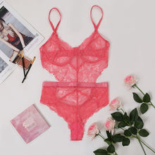 Load image into Gallery viewer, KSAINA Backless Snap Crotch Bodysuit Women Lace Nightwear Underwear Sleepwear Lingerie