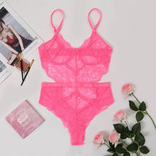 Load image into Gallery viewer, KSAINA Backless Snap Crotch Bodysuit Women Lace Nightwear Underwear Sleepwear Lingerie