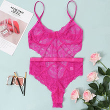 Load image into Gallery viewer, KSAINA Backless Snap Crotch Bodysuit Women Lace Nightwear Underwear Sleepwear Lingerie