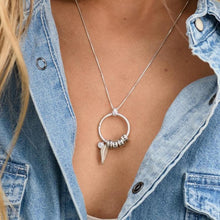 Load image into Gallery viewer, ELOISE #1 Personalized Letter Name Stainless Steel Leaf with Birthstone January-June Engraved Beads Charms Pendant Necklace - Bali Lumbung