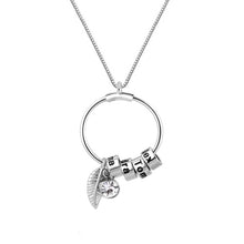 Load image into Gallery viewer, ELOISE #1 Personalized Letter Name Stainless Steel Leaf with Birthstone January-June Engraved Beads Charms Pendant Necklace - Bali Lumbung