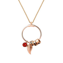 Load image into Gallery viewer, ELOISE #1 Personalized Letter Name Stainless Steel Leaf with Birthstone January-June Engraved Beads Charms Pendant Necklace - Bali Lumbung