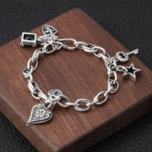 Load image into Gallery viewer, GRACE Sterling Silver Vintage Charm Chain Bracelets