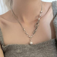 Load image into Gallery viewer, RIVER Unique Design Sterling Silver Chain Round Pendant Necklace - Bali Lumbung