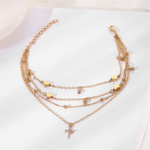 Load image into Gallery viewer, ROCHELLE Multilayer Crystal Cross Adjustable Anklet - Bali Lumbung