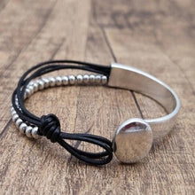 Load image into Gallery viewer, RILEY Unique Bangles mixed Leather and Alloy - Bali Lumbung