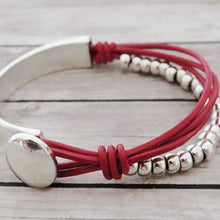 Load image into Gallery viewer, RILEY Unique Bangles mixed Leather and Alloy - Bali Lumbung