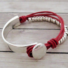 Load image into Gallery viewer, RILEY Unique Bangles mixed Leather and Alloy - Bali Lumbung