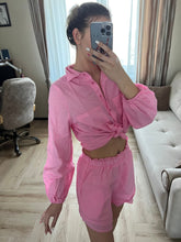 Indlæs billede til gallerivisning EMMA Spring Summer Puff Long Sleeves Blouse and Short Pants Dress Set