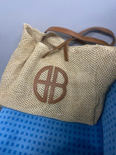 Indlæs billede til gallerivisning IOKE #3 Summer Large Straw Tote Beach Bag Handwoven Fish Net Design