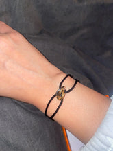 Indlæs billede til gallerivisning COURTNEY Three-color Metal Charms Ribbon Lace Up Bracelet - Adjustable Size