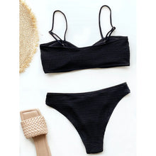 Indlæs billede til gallerivisning TYE Bandeau Swimsuit Set for Women - Plain Rib Bikinis