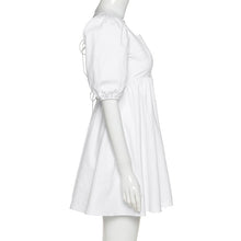 Indlæs billede til gallerivisning TALULA Mini Dress Features Backless Lace-Up Closures and Puffed Sleeves for a Modern Look - Bali Lumbung