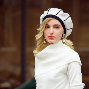 TALLIE Elegant Women's Stripe Berret Hat